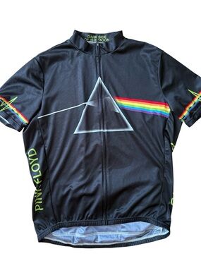 “THE DARK SIDE OF THE MOON” PINK FLOYD MENS BIKING CYCLING JERSEY BLACK SZ XL